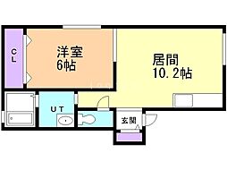 ドルチェN10 1LDKの間取図画像