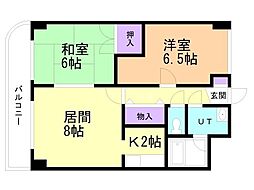 アズ・ブライト 2LDKの間取図画像