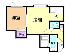 パシフィック・オーシャン2 1LDKの間取図画像