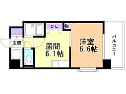 トーワ・ビルデンス 1DKの間取図画像