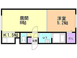 PISO/N15 1DKの間取図画像