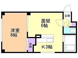 リベラルイン819 1LDKの間取図画像