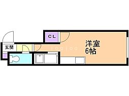 プレステージ・ラプラスC ワンルームの間取図画像