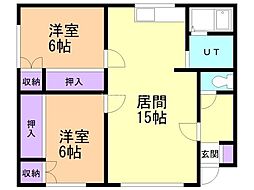 フリーダム2-5 2LDKの間取図画像