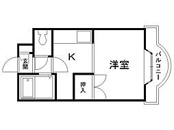 プレサント北8条A 1DKの間取図画像
