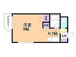 INOVE札幌北15条 1Kの間取図画像
