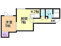 レイディアンス 1LDKの間取図画像