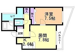 フローレンス美香保 1LDKの間取図画像