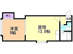 第一クインハイツ 1LDKの間取図画像