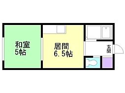 みかほマンション 1DKの間取図画像