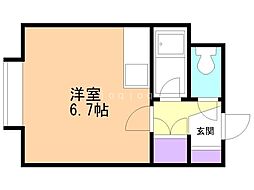 ブローディア元町 ワンルームの間取図画像