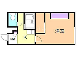 レオパレスモエレ 1Kの間取図画像