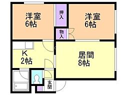 ボナンザ48 2LDKの間取図画像