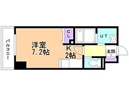 アルファスクエア北15条 1Kの間取図画像