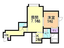 パシフィックオーシャン 1LDKの間取図画像