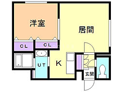 グランメールアーバン2 1LDKの間取図画像
