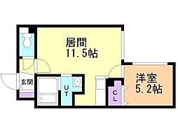 札幌市東区北十三条東12丁目マンション 1LDKの間取図画像