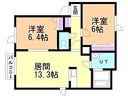 ノーブルコート 2LDKの間取図画像