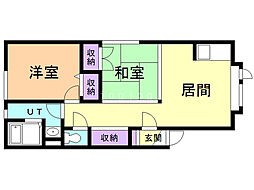 メゾンドカルテット 2LDKの間取図画像