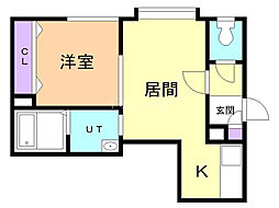 アールズグランデ 1LDKの間取図画像