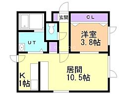 コモハウス 1LDKの間取図画像
