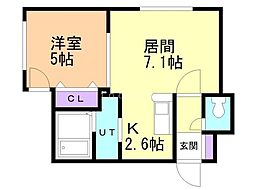 タカライーストプレイス 1LDKの間取図画像