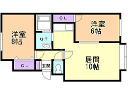 ノーマルヒル元町 2LDKの間取図画像