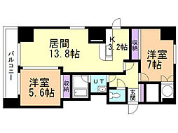 BreezeN36 2LDKの間取図画像