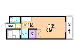 エルム156 1Kの間取図画像