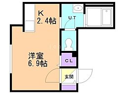 ウェルステージN15 1Kの間取図画像