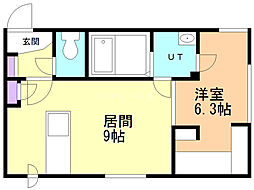 RAISIN 1LDKの間取図画像