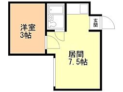 ドレスデン 1DKの間取図画像
