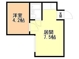 ドレスデン 1DKの間取図画像
