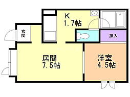 大志館 1LDKの間取図画像
