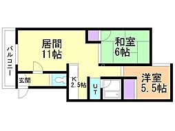 セブンレジテル 2LDKの間取図画像