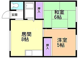 恵ハウス 2LDKの間取図画像