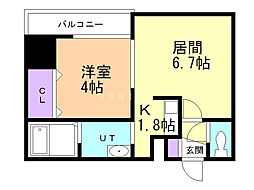 レジデンスタワー札幌 1LDKの間取図画像