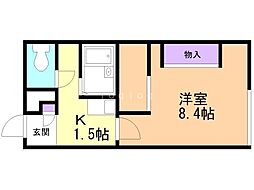 レオパレスモエレ 1Kの間取図画像