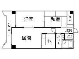 101松井ビル 2LDKの間取図画像