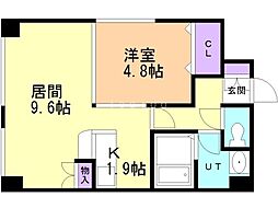 藤井ビル北11条 1LDKの間取図画像