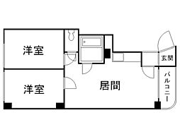 シティプラザ元町 2LDKの間取図画像