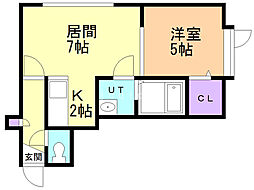 クレール 1LDKの間取図画像