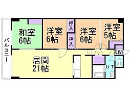 リベル元町 4LDKの間取図画像