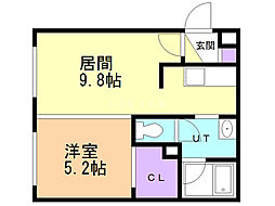 ボナフォルトゥーナ 1LDKの間取図画像