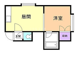 ドエルてん新道東37 1DKの間取図画像
