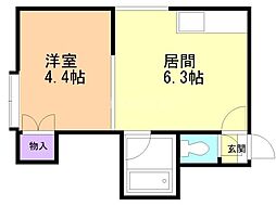 マスターズ18 1DKの間取図画像