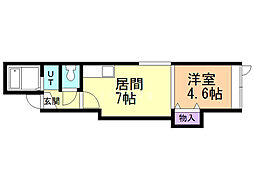 アーバンコート南郷3・B 1LDKの間取図画像