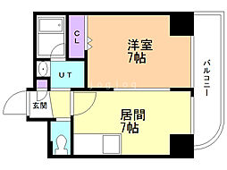 ハイフィールド88 1DKの間取図画像