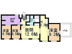 ブランノワール本郷通 3LDKの間取図画像