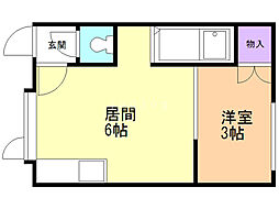 ライフステージ栄通 1DKの間取図画像